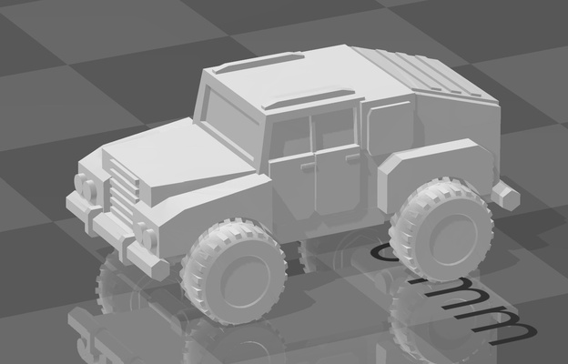 bhi light truck collection in 6mm game battletech miniature epic jeep 3d print model - Mito3D