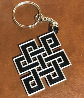 bhutanese buddhist eternal infinity knot keychain bhutan gift bhuddhist 3d print model - Mito3D
