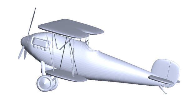 bi plane Flugzeug bbi Design 3d Luftfahrt druckbar 3d print model - Mito3D