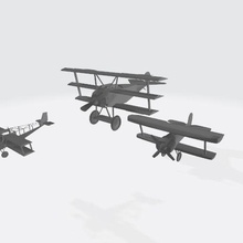 bi tri Flugzeuge Flugzeug Krieg Spielzeug Anzeige 3d print model - Mito3D