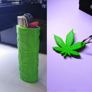 bic caso funda marijuana canabis encendedor llavero regalo árbol hierba 3d print model - Mito3D