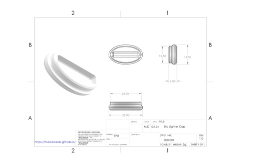 bic léger fin casquette 3d print model - Mito3D