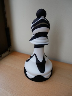 bicolor sliced chess bishop piece sculptures 3d print model - Mito3D
