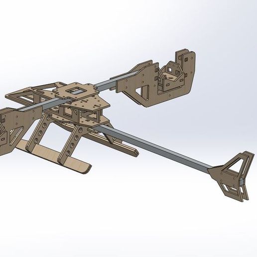 bicopter 3d modèle assemblé 3D print model - Mito3D