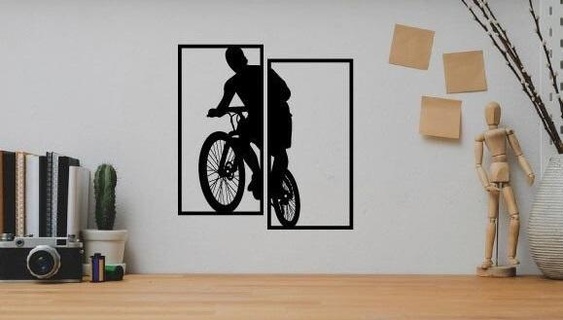bicicletta parete arte arredamento decorazione montagna 2d Vintage 3d print model - Mito3D