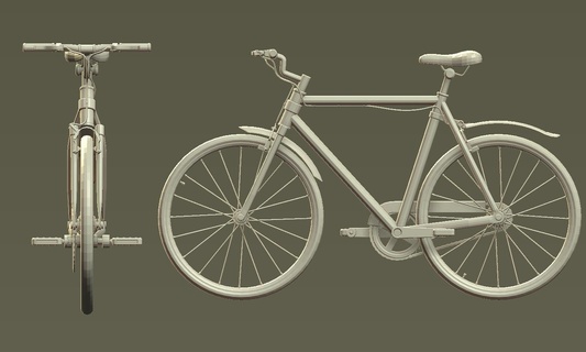 vélo tournée bicyclette véhicule Voyage vtt roue prototype automatique surface dure 3d print model - Mito3D