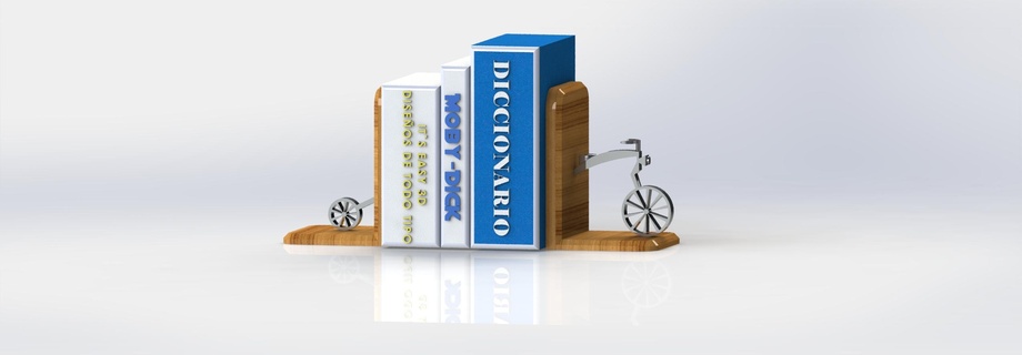 bicicleta libro soporte Arte apoyo libros escuela politécnica oficina hogar casa abs madera metal matemáticas 3d print model - Mito3D