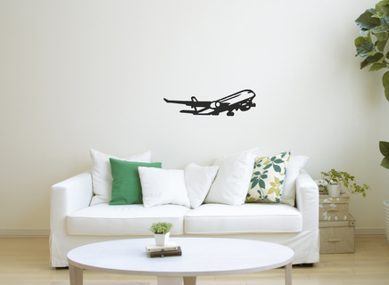 grande avión pared Arte decoración hogar casa línea ornamento 2d 2dart mural wall2d aire aviones 3d print model - Mito3D