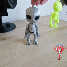 big alien - flexi art flexible articulated toy 3d print model - Mito3D