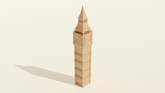 büyük 3dprint Birleşik Krallık Londra Big İngiltere saat kule dönüm noktası ingiliz Britanya tarihi bina blender stl stlmodel dosyası 3d 3dmodel 3d print model - Mito3D