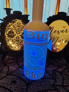 big blue lithophane wine bottle york giants gift christmas teacher 3d print model - Mito3D