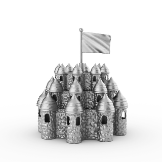 big castle + waving flag weaving 3d print model - Mito3D