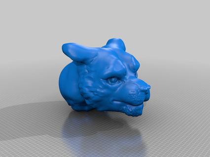 gros chat buste félin Lion tigre animaux créatures art 3d print model - Mito3D