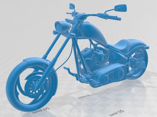 big dog k9 chopper printable motorbike motorcycle hobby micro scale bike 3d print model - Mito3D