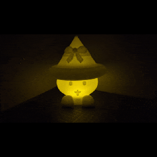 big face cat light halloween lamp cute white led interio kids ghost toy strange 3d print model - Mito3D