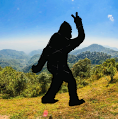 big foot peace sign silhouette wall decor sasquatch yetti earrings magnets yard garage 3d print model - Mito3D