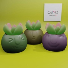 big nose planter threepack pot plant stlfile succulent flowerpot planter3d cuteplanter cute 3d print model - Mito3D