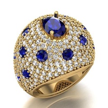 Oval Ring Schmuck Herren Diamant Gold Silber Sterling Juwelen 3d print model - Mito3D