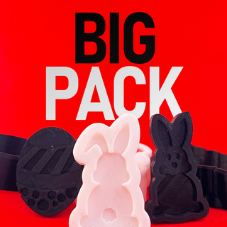 big pack easter cookies mold cookie molds spring baking eggs bunny chicks basket treats pastel colors flower rabbit desserts chocolate egg-shaped cutters religious decorating 3d print model - Mito3D