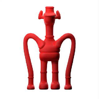 grande rojo botas chico mschf diseño zapato personaje Arte juguete nft 3dprint impresión 3d print model - Mito3D