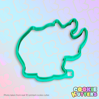big rhinceros standing cookie cutter mold silhouette kutters kitchen food recipe cookies 3d print contour 3d print model - Mito3D