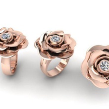 big rose-ring Schmuck floral Rosen Kleid-ring 3d print model - Mito3D