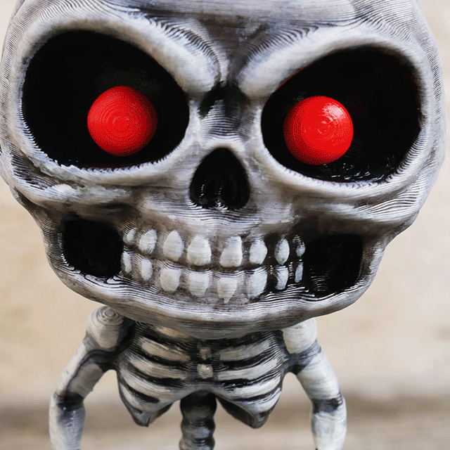 gros crâne squelette figure mignonne tête peur Halloween morte personnage Jeu ringard drôle os base modèle décoration ouvrages d'art objet 3D print model - Mito3D