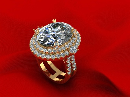grande Roca mujer anillo pulsera solitario joyería joya diamante monje Budha oro plata compromiso Boda canalla imprimible 3d colgante pendiente arete brazalete bebé 3d print model - Mito3D