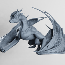 büyük ejderha hayvan Ejderha uçmak alevler ölçek zırh 3d print model - Mito3D