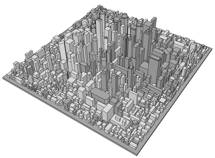 büyük Kent manzara Sanat mimari gökdelen binalar 3d print model - Mito3D