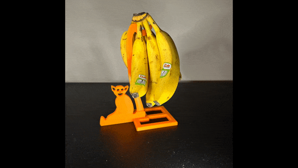 bigtail macaco banana cabide ficar pé suporte gancho chave joalheria agarrar grab n go útil 3D print model - Mito3D