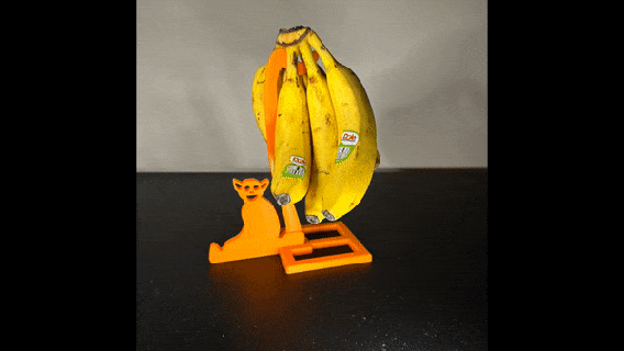 bigtail macaco banana cabide ficar pé suporte gancho chave joalheria agarrar grab n go útil 3d print model - Mito3D