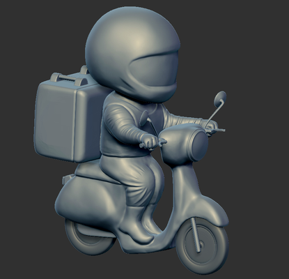 bike game motorcycle toy vehicle driver postman actionfigure fun idea famus celeb charachter 3d print model - Mito3D