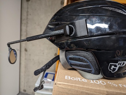 bicicletta casco specchio titolare supporto gadget sicurezza 3d print model - Mito3D