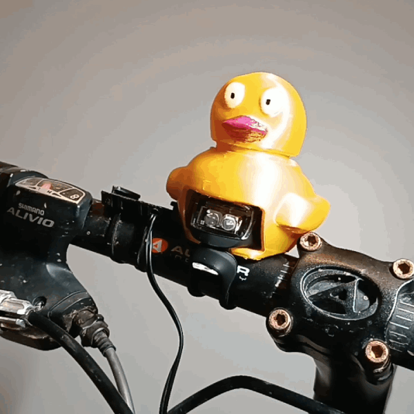bike light - rubber duck bicycle accessory toy animal 3D print model - Mito3D
