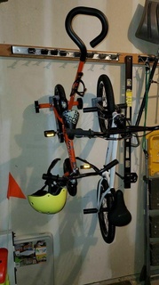 bike wall hanger bicycle garage storage organization home office desk 3d print model - Mito3D