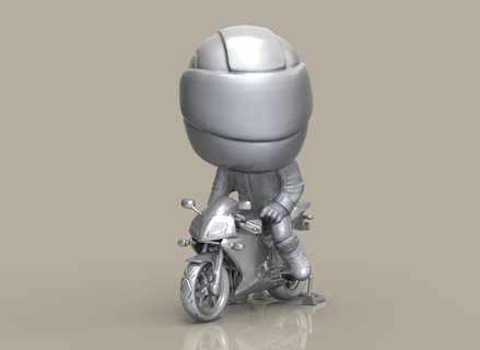 bisikletçi Funko pop versiyon şekil motosiklet 3d model 3d print model - Mito3D