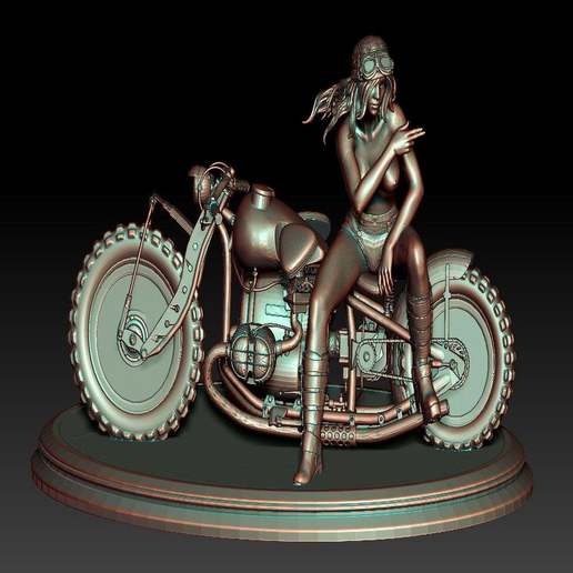 bisikletçi kız 5 bisiklet motosiklet çıplak seksi 3D print model - Mito3D