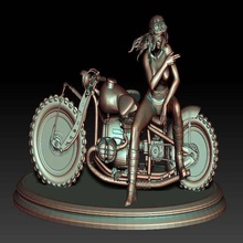 Biker Mädchen 5 Fahrrad Motorrad nackt sexy girl 3d print model - Mito3D
