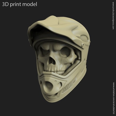 biker helmet skull vol5 ring jewelry rings jewel organic gold silver mecha hard-surface sci fi gangster harley davidson bicycle armour clothing motorcycle bike protection rider 3D print model - Mito3D