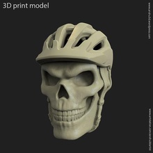 biker helmet skull vol2 pendant jewelry organic armour silver chain cyclist rider necklace 3d print model - Mito3D