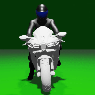 motociclista kawasaki ninja h2 motociclista corridore pilota conducente kawasaki ninja h2 motociclo moto bicicletta superbike veicolo gara hotwheels passatempo 3d print model - Mito3D