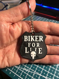 biker keychain two colors gift 3d print model - Mito3D
