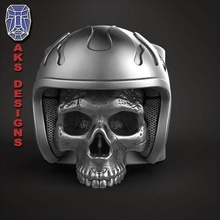 motociclista cráneo 4 anillo joyería joya pandilla club jinetes hombres mujeres punk lujoso colgante pendiente anillos casco cara moto llamas enojado 3d print model - Mito3D