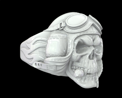 biker skull ring Jewelry jewelry symbolism rebellion freedom craftsmanship lifestyle adventure individuality statement piece 3d print model - Mito3D