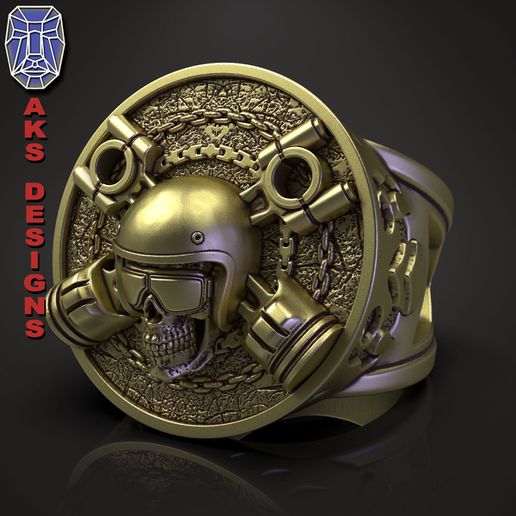 biker skull v7 pendant jewelry 3D print model - Mito3D