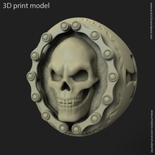 biker skull vol2 ring jewelry rings mechanical silver racer rider harley motorcycle gothic gangster ornament steel iron stylized chaîne de vélo 3d print model - Mito3D