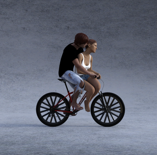 andar bicicleta hombre mujer estatua miniatura figurilla diorama modelo entrenar caliente ruedas resina Sla gratis escultura 1 64 3d print model - Mito3D