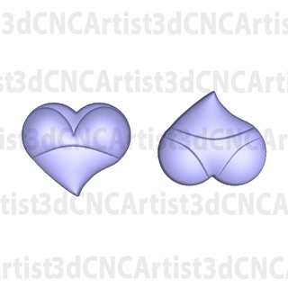 bikini hearts swimsuit cnc mold making 3d printing craft molds chocolate bath bomb accessory embellishment heart cabachon magnet valentine print earrings high poly silicone plaster resin 3d print model - Mito3D
