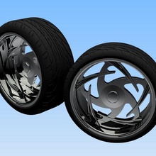 billet specialties gs53 wheel rim tire custom 90s street trucks ford chevy dodge scale 1/25 1/24 1/18 1/12 1/10 3d print model - Mito3D
